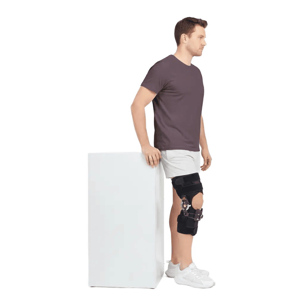 ROM-controlled knee brace — 4