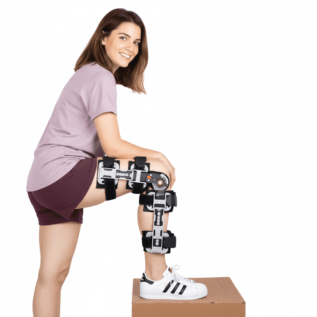 Hinged post-op knee brace — 2