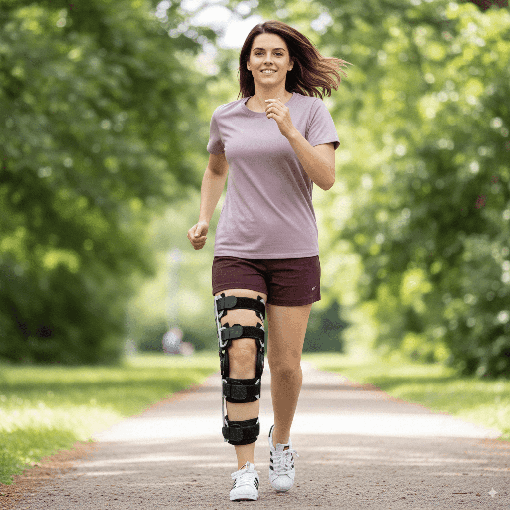 Hinged post-op knee brace — 4